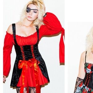 Red and Black Pirate Costume Dress